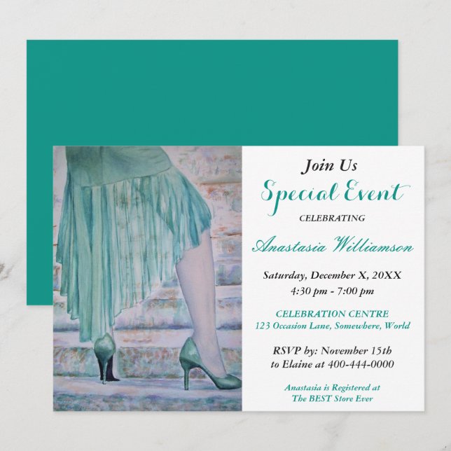 GRATTISAR FÖR FRAMGÅNG FÖR PARTY HÄNDELSE INBJUDAN (Fram/baksida)