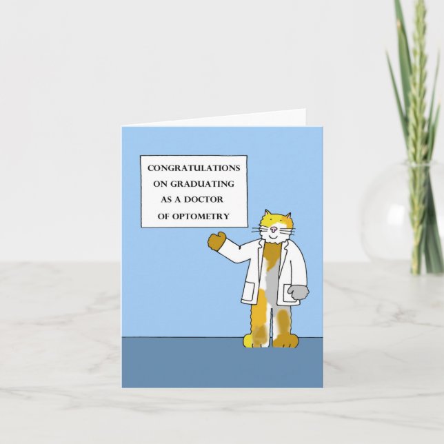 Grattisar för gradering som doktor för Optometri Kort (Framsida)