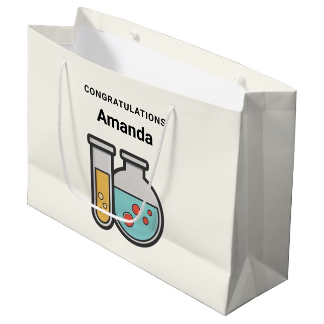 Grattisar för kemi-teströr och bägare (Framsidan Vinklad)