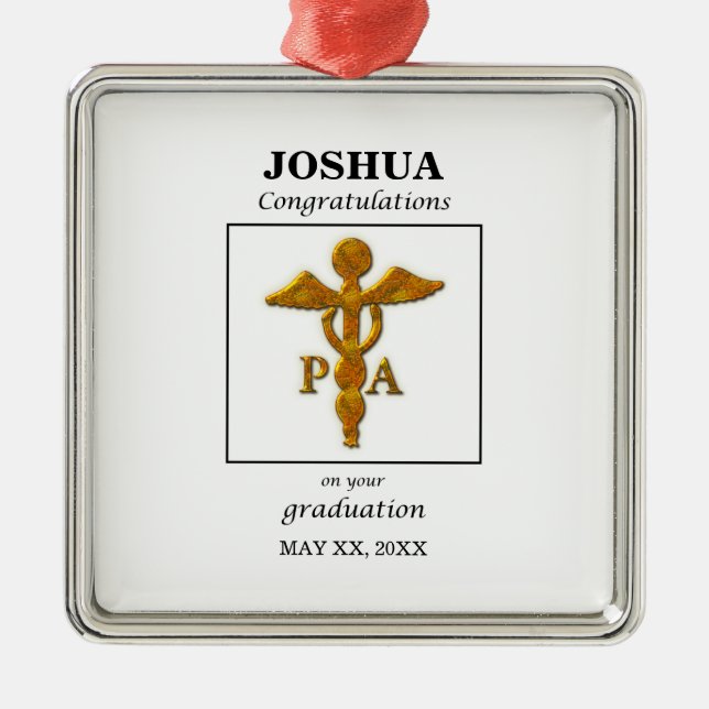 Grattisar för läkarassistenten Studenten Julgransprydnad Metall (Framsidan)