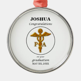 Grattisar för läkarassistenten Studenten Julgransprydnad Metall