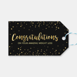 Grattisar för minskad tjocklek för punktviktsvikt  presentetikett