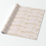 Grattisar för modern Rosa och Guld Lettering Presentpapper<br><div class="desc">Rosa och guld-Grattisar som är pappra. Perfekt för olika tillfälle,  inklusive studenten,  födelsedag,  bröllop,  årsdag,  babydusch,  möhippa och mer tillfälle. c) Lycklig Cat Studio</div>