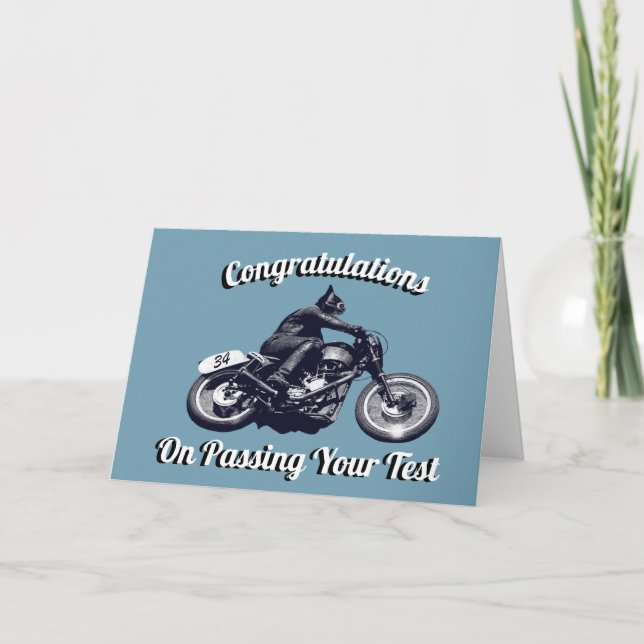 Grattisar för motorcykel vid testning kort (Framsida)