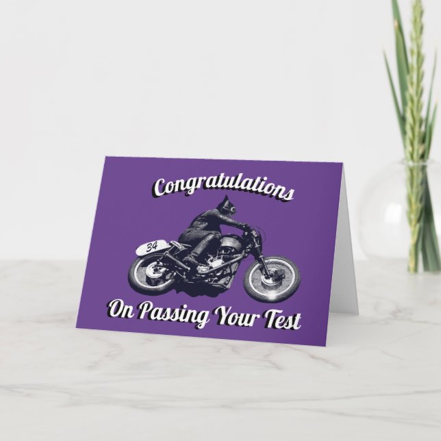 Grattisar för motorcykel vid testning kort (Framsida)