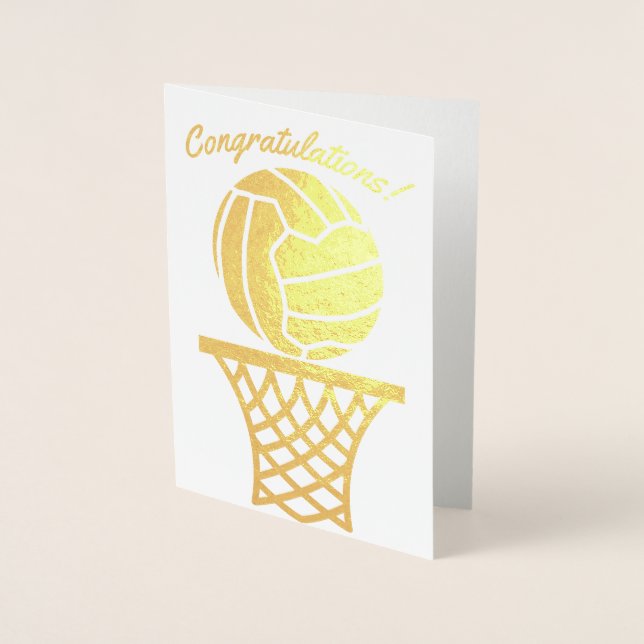Grattisar för Netball Thned Boll-design Folierat Kort (Framsida)