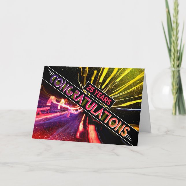 Grattisar för Roligt på 25-årsdagen för anställda Kort (Framsida)