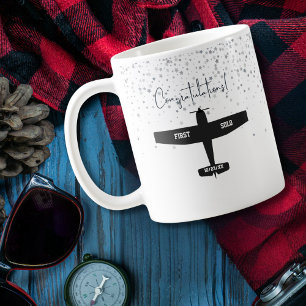 Grattisar för Student Pilot First Solo Airlines Kaffemugg