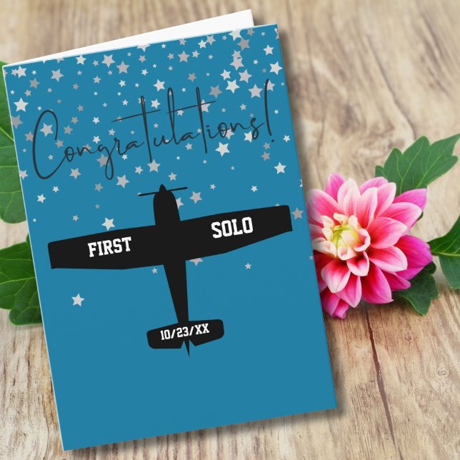 Grattisar för Student Pilot First Solo Airlines Kort (Skapare uppladdad)