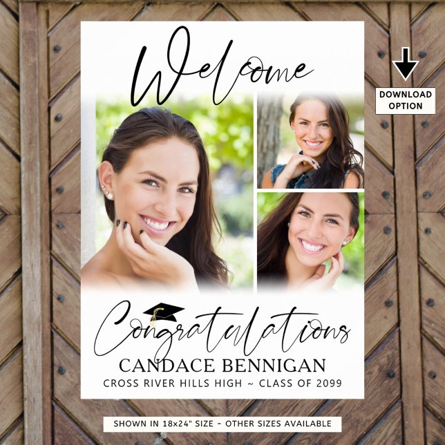 Grattisar för Studenten Welcome 3 Photos Script Poster (Skapare uppladdad)