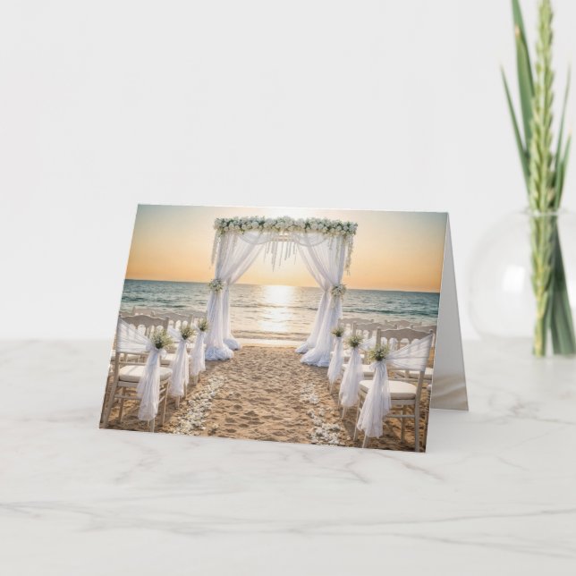 Grattisar för Sunset Beach Wedding Kort (Framsida)