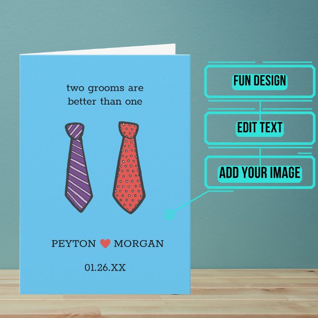 Grattisar för två Bröllopsdagar Kort (Send your love and congratulations with a modern and unique twist.)