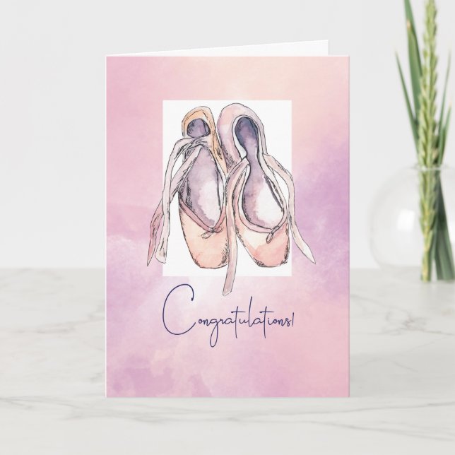 Grattisar för vattenfärg för Ballet Performance Kort (Framsida)