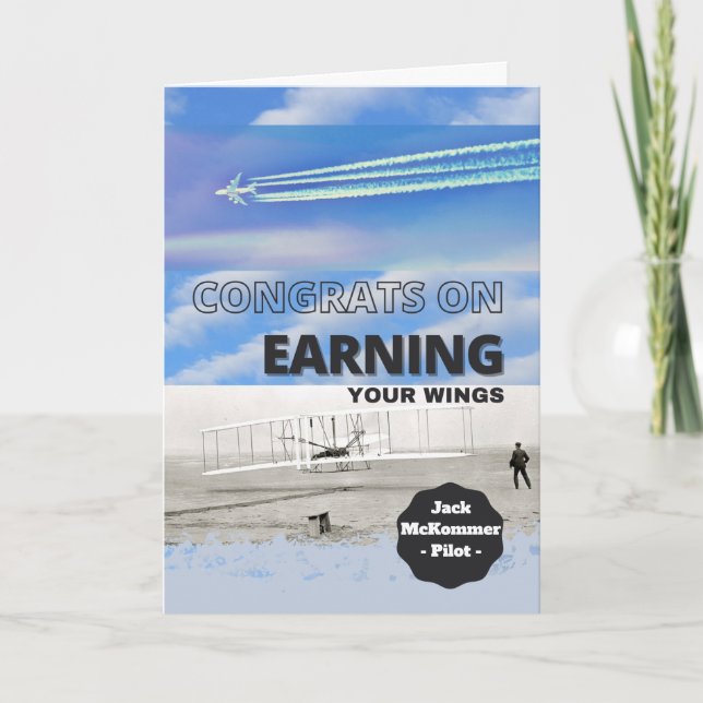 Grattisar för Vingar pilotlicens Kort (Framsida)