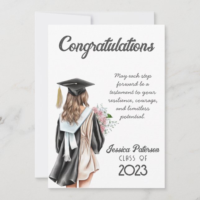 Grattisar för Watercolor Blommigt Blond Girl (Framsida)