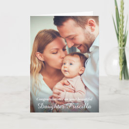 Grattisar Föräldrar Nyfödd Baby Photo Anpassningsb Kort