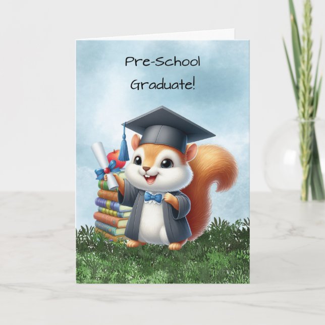 Grattisar före Studenten Boy Squirrel Kort (Framsida)