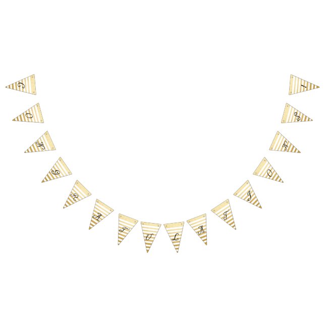 Grattisar! Fransk Hand-Lettering Guld Foil Vimplar (Alla)