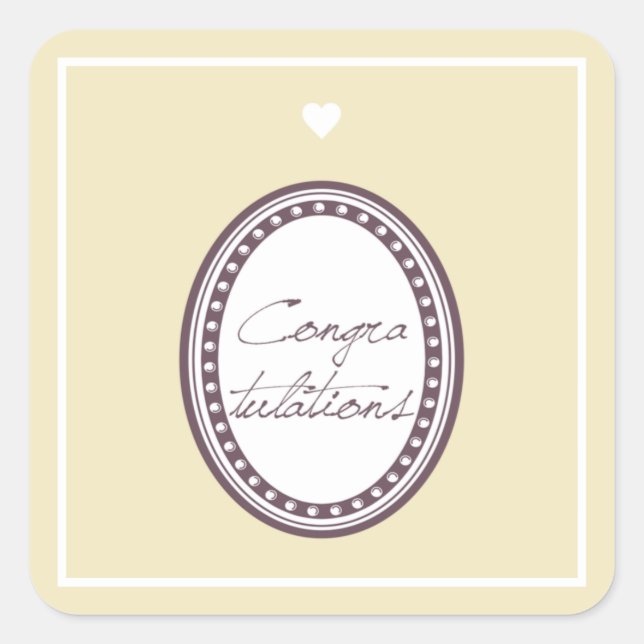 Grattisar Fyrkantigt Klistermärke (Framsida)