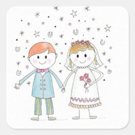 Grattisar Fyrkantigt Klistermärke