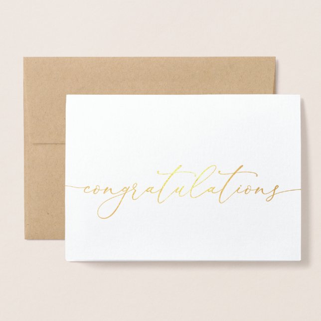 Grattisar Gold Foil Minimalist Gratulerart Card Folierat Kort (Framsida med kuvert)