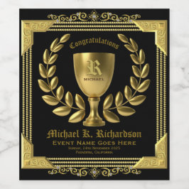 Grattisar Golden Kopp Laurel Wandeandogram Vinflaska Etikett
