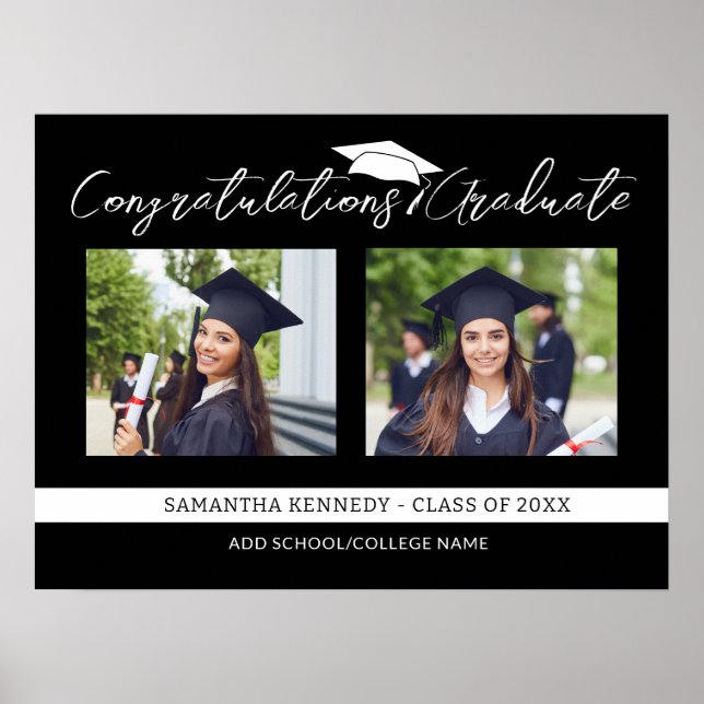Grattisar Grad 2025 Black and White Photo Poster (Framsidan)