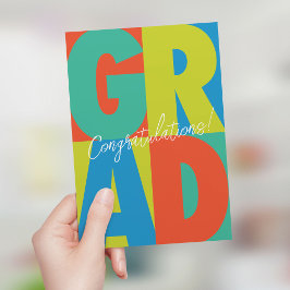 Grattisar grad fet, färglös studenten kort