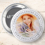 Grattisar Grad Modern Simple Elegant Photo Knapp<br><div class="desc">Den här enkla och klassiska designen består av serif-typografi och lägger till ett anpassningsbar-foto.</div>