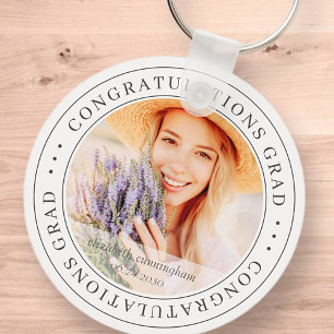 Grattisar Grad Modern Simple Elegant Photo Nyckelring
