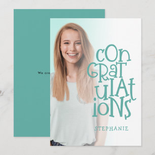 Grattisar Grad Photo Teal Student Card