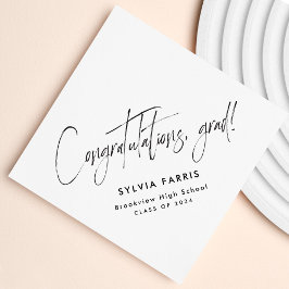 Grattisar grad simple black studenten pappersservett