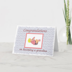 Grattisar Grandma Baby i Rosa Kort
