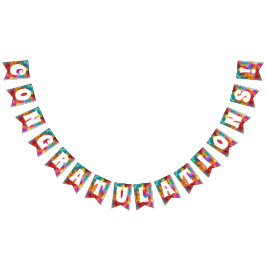 GRATTISAR GRATULERAR FÄRGRAINBÅDA VIMPLAR