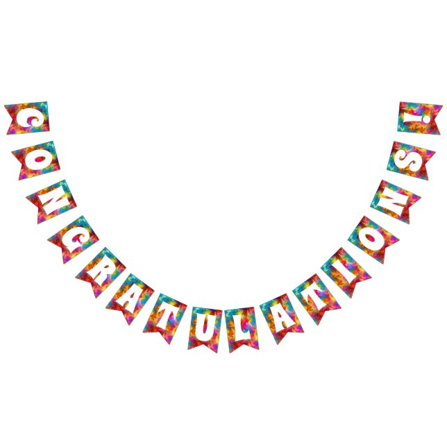 GRATTISAR GRATULERAR FÄRGRAINBÅDA VIMPLAR (Alla)