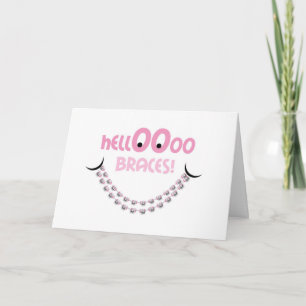 Grattisar - Hej Braces Smile Rosa Kort