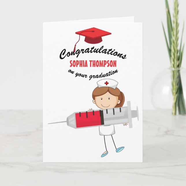 Grattisar i Cute Nursing School Studenten Kort (Framsida)