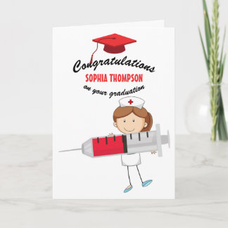 Grattisar i Cute Nursing School Studenten Kort