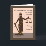 Grattisar i Studenten från Lag School Kort<br><div class="desc">Grattisar på Studenten från Lag School,  pappert hälsningskort. Fira och erkänna en ny juridikskola i student. Dam Justice finns med på kortet. Art,  bild och versell copyright © Shoaff Ballanger Studios,  2024.</div>