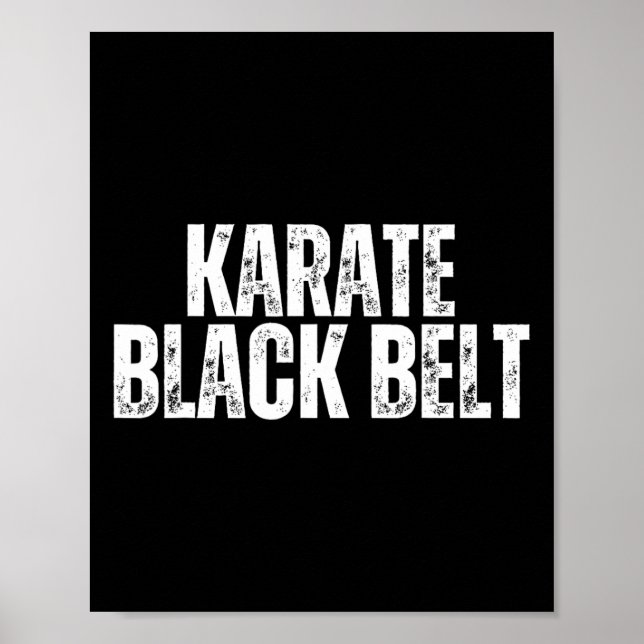 Grattisar Karate Black Bälte För barn Girls A Poster (Framsidan)