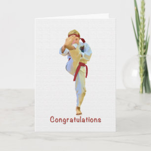 Grattisar, Karate Kicking Red Bälte Card Kort
