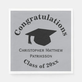 Grattisar, klass 20xx Studenten, Silver Pappersservett