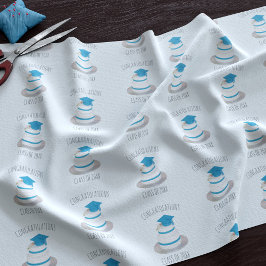 Grattisar Klass av Studenten Blue Fabric Tyg