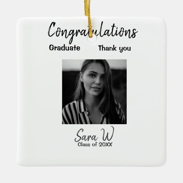 Grattisar, klass för tilläggsår till namn-skolprot julgransprydnad keramik (Framsida)