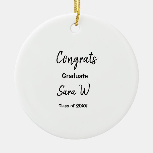 Grattisar, klass för tilläggsår till namn-skolprot julgransprydnad keramik (Framsidan)