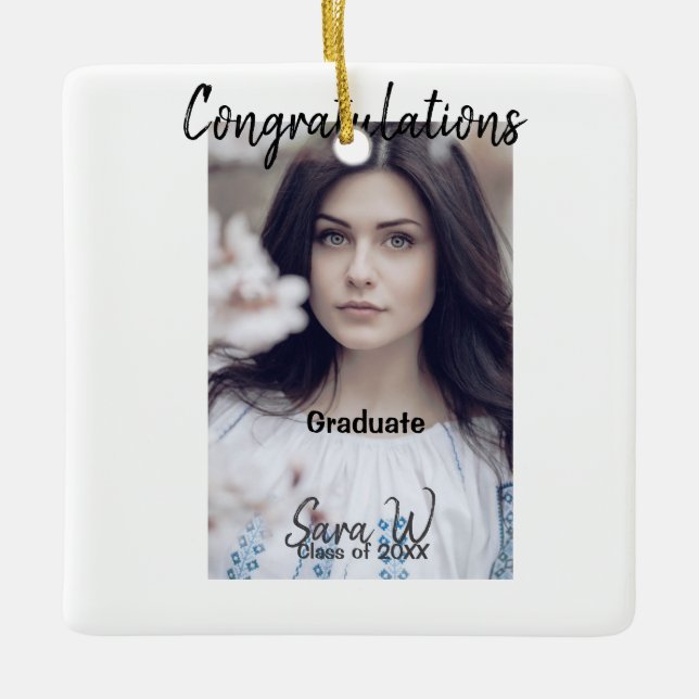 Grattisar, klass för tilläggsår till namn-skolprot julgransprydnad keramik (Framsida)