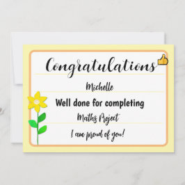 Grattisar kort med Gult blomma