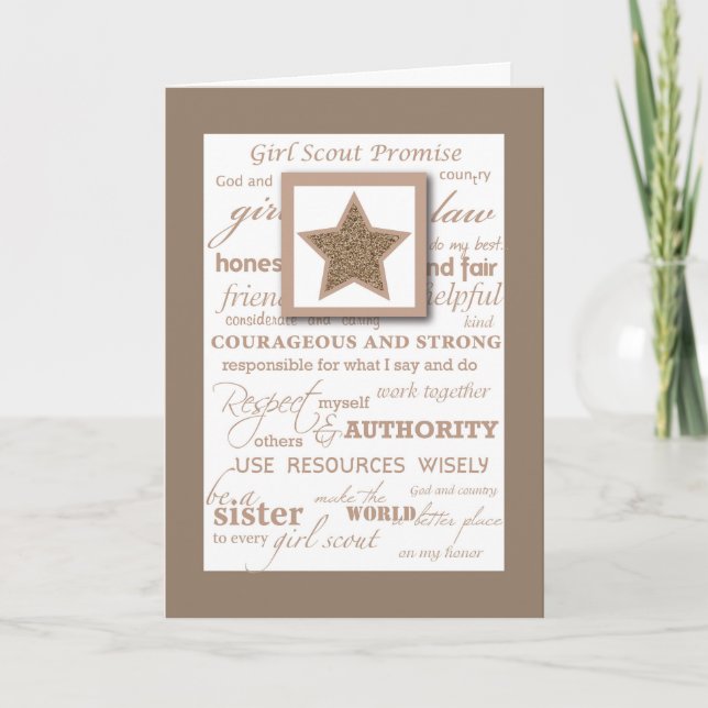 Grattisar med Star i Bronze-utmärkelsen Girl Scout Kort (Framsida)