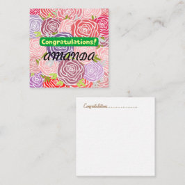 Grattisar Modern färgstark blommönster Anteckningskort