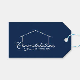 Grattisar New Home Silhouette Editable Färg Presentetikett